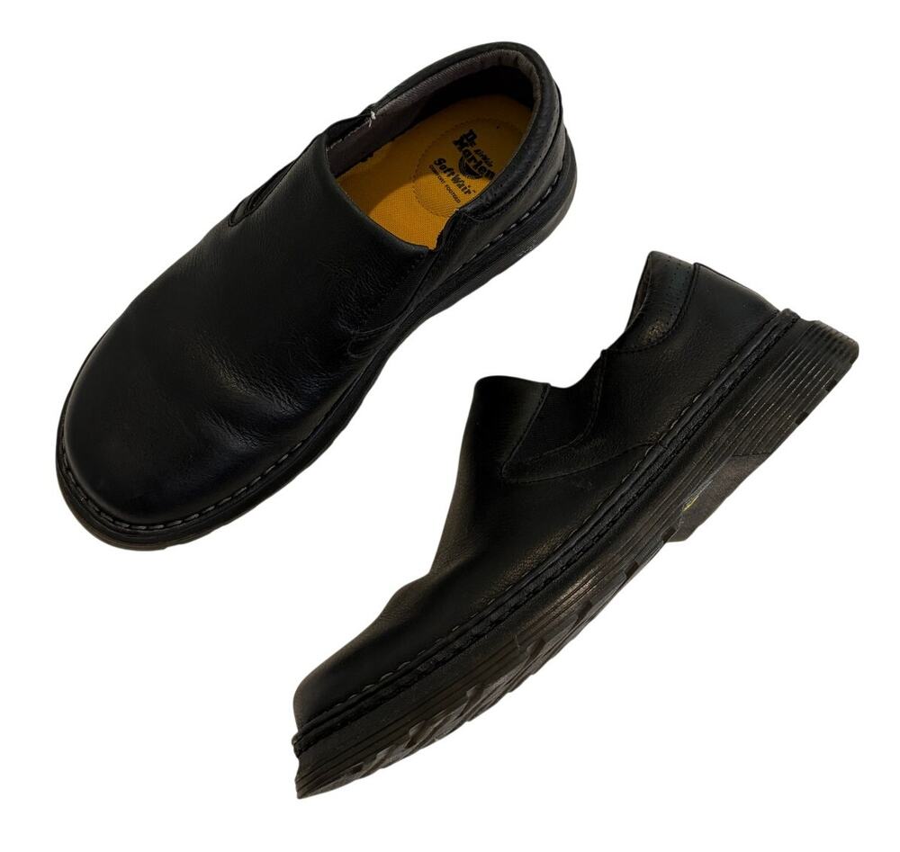 Dr. Martens Orson Men's 12 Black Leather Slip-On Cushioned Comfort Shoes